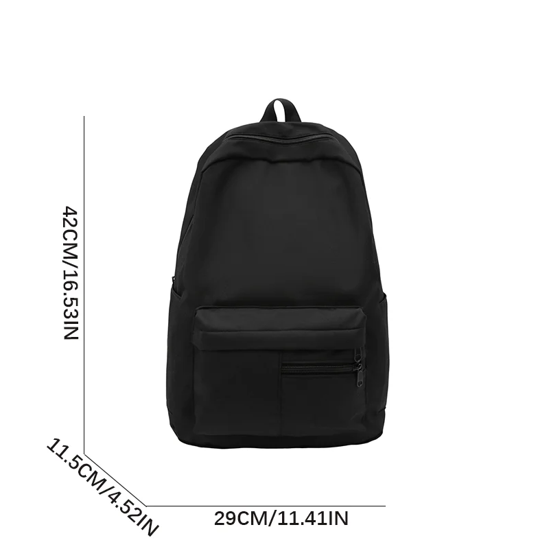 シンプルなソリッドカラーのカジュアルバックパック、軽量で多用途な高校生バッグ、ハンギングアウト用の多用途なソリッドカラーのデイパック