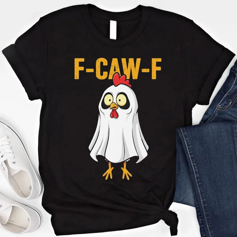 F Caw F الدجاج قميص مضحك الديك ميمي البلوز عشاق الطيور مزرعة الحيوان التي شيرت الفكاهة الرجال الحياة اليومية عادية تي شيرت مطبوع القمم