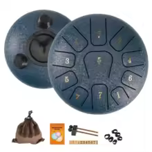 Miwayer 6" Steel Tongue Drum Gift Set | 11-Note Sound Healing Instrument w/Tuning Kit | Yoga/Meditation/Anxiety Relief Tool