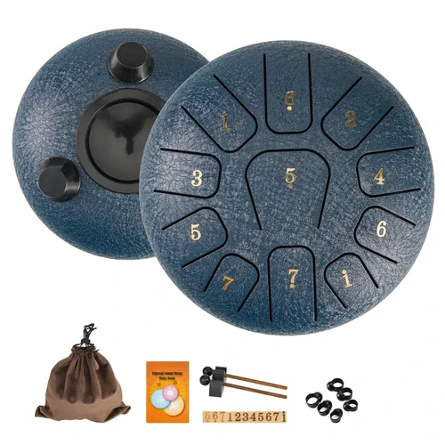 Imagen 1 del producto Miwayer Juego de regalo de tambor con lengüeta de acero de 6"" |   Instrumento de curación de sonido de 11 notas con kit de afinación |   Herramienta para aliviar la yoga/meditación/ansiedad