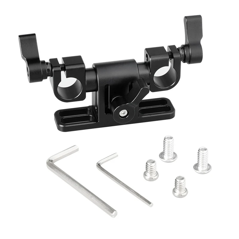 

Adjustable 15Mm Dual Rod Clamp With 360 Swivel Rod Adapter For Rod Support System Camera Rig Fotografia Accessories