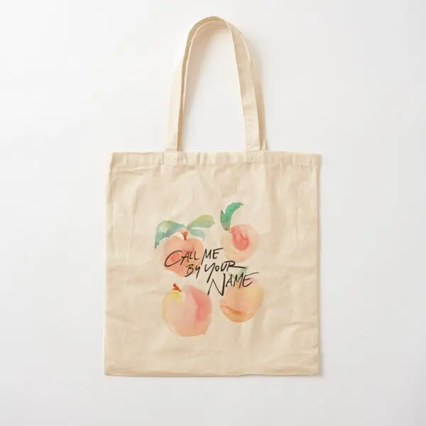 Call Me By Your Nametm Peaches Cotton  Canvas Bag Printed Designer Fabric Reusable Grocery Women Travel Shopper Unisex Handbag