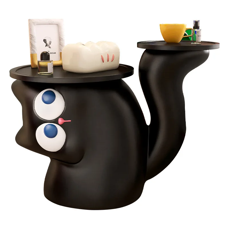 

Cute kitten cat floor ornament living room large TV cabinet next to sofa home decoration creative cartoon coffee table