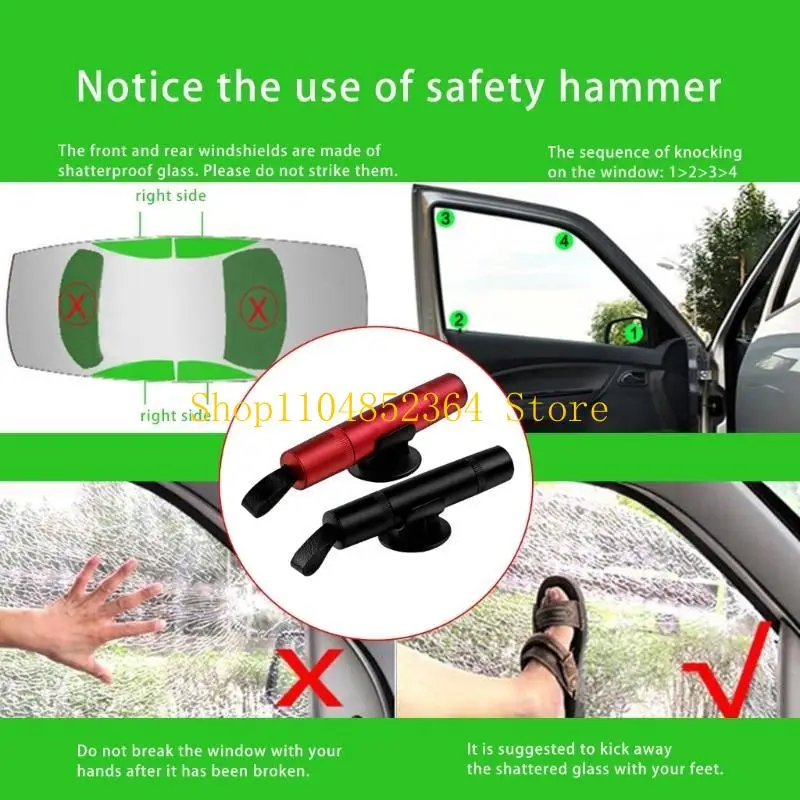 

652F Reliable Life Saving Auto Escape Hammer For Breaking Window In Emergencies Rapid Evacuation Featuring Ergonomic Handle