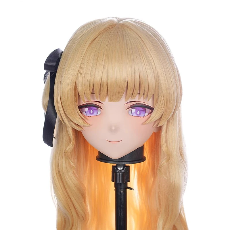 Customize Character Female/Girl Resin Kig Mask Full Head With Lock Anime Cosplay BJD Japanese Anime Kigurumi Mask