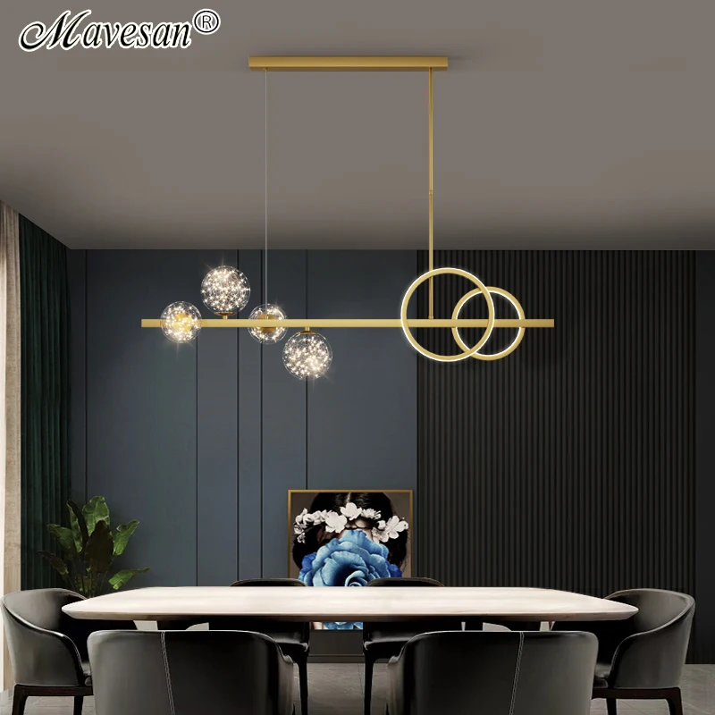 

Nordic Modern LED Pendant Light Home Decor Glass Ball Hanging Lamp for Kitchen Living Dining Room Suspension Luminaire Design