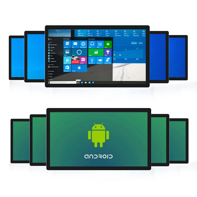 

Flat Panel 21 27 32 43 Inch Wall Mount Monitor All In One Panel Pc Full Hd Resolution Capacitive Touch Screen Pc For Classroom