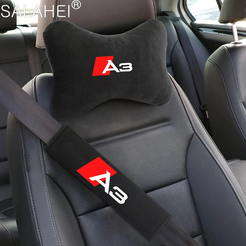 Car Seat Belt Shoulder Neck Pillow For Audi RS Sport A1 A3 A4 A5 A6 A7 A8 Q2 Q3 Q5 Q7 Q8 TT S3 S4 S5 S6 S7 S8 SQ2 SQ3 SQ5 SQ7
