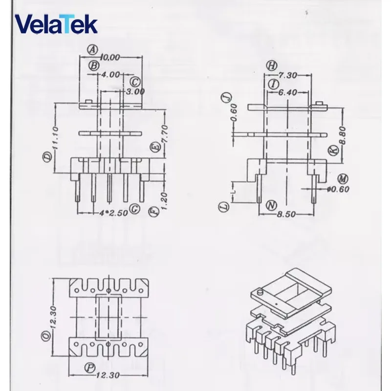 EE13-140 High Frequency Transformer, Double Slot Vertical ADSL Dedicated Audio Converter Transformer