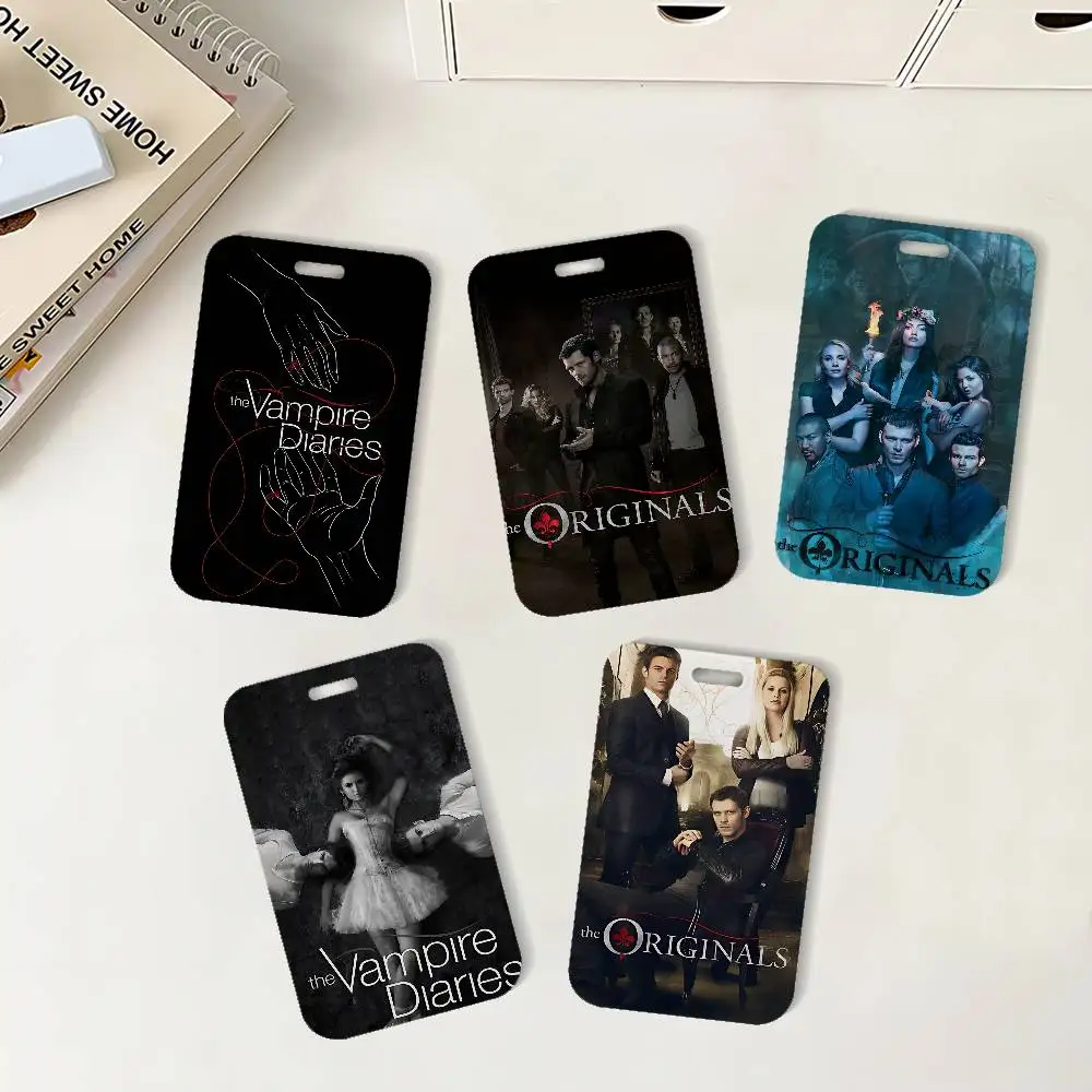 TV The V-Vampire D-Diaries ID Badge Card Holder Lanyard Kids Credit Card Case Neck Strap Door Card Holder Credentials Gift
