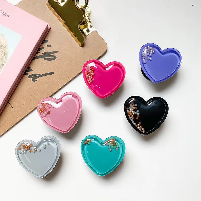 

Quicksand Love Shape Mobile Phone Holder Stand INS Phone Finger Holder Fold Grip Mobile Stand Tok Support To Phone Tablet