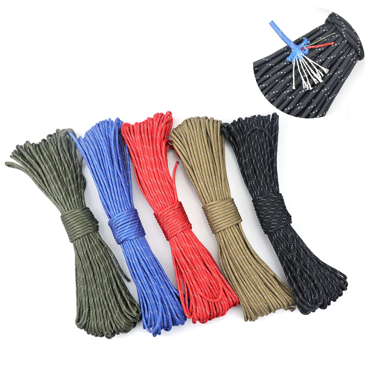 

31m 550 4mm 10 Core Multi-function Reflective Paracord Survival Tactical Bracelet Accessory Camping Tent Rope