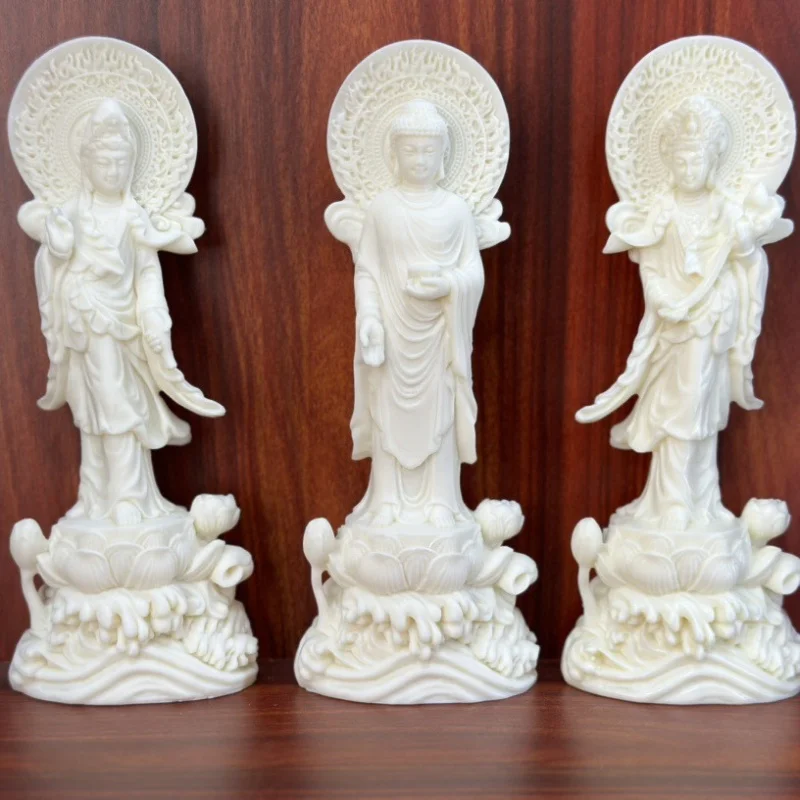 

Ivory Nut Carved Western Trinity Sakyamuni Buddha Amitabha Buddha Great Trend to Guanyin Bodhisattva Ornaments Wholesale