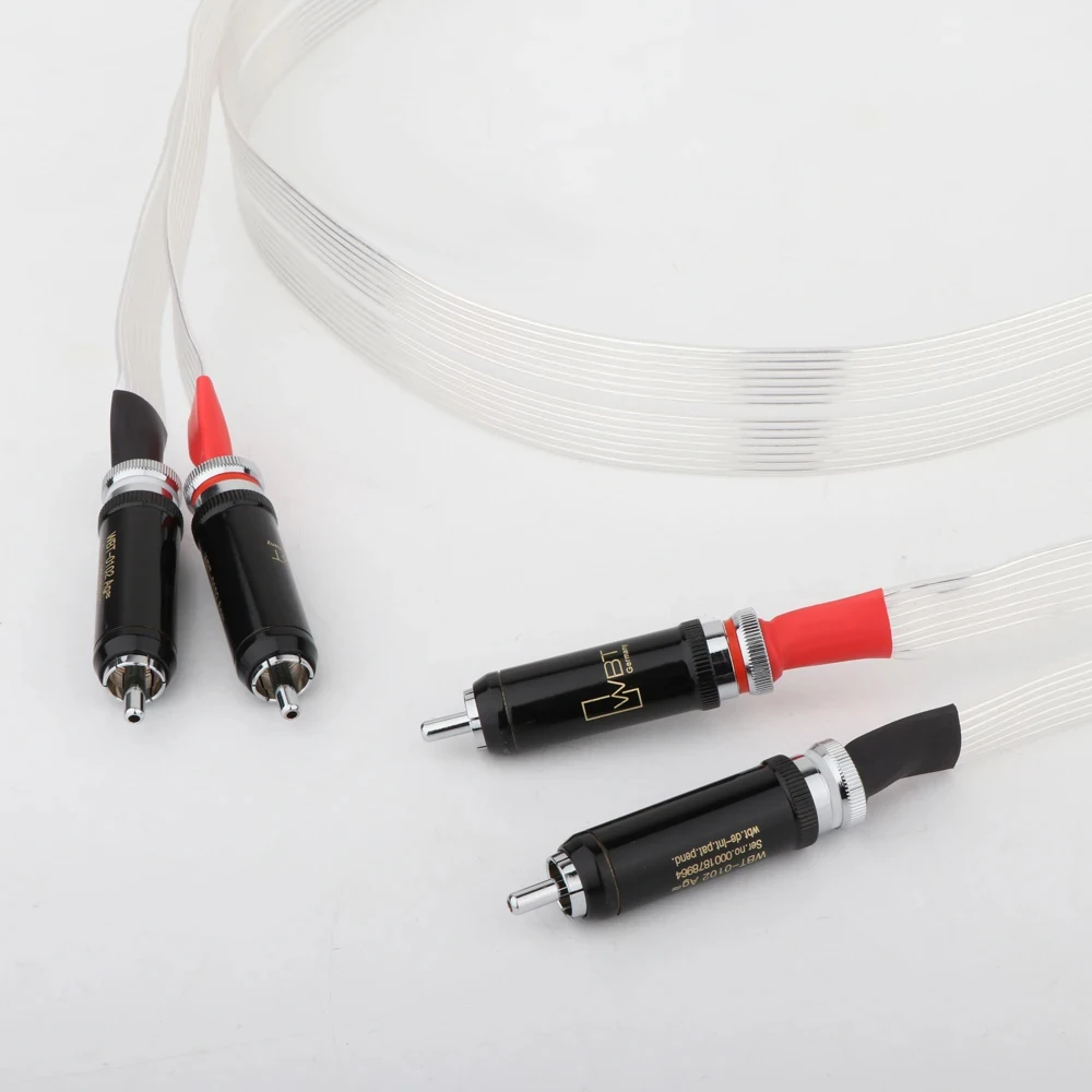 

Одна пара высококачественных посеребренных соединительных кабелей RCA Nordost OCC с родиевым штекером RCA
