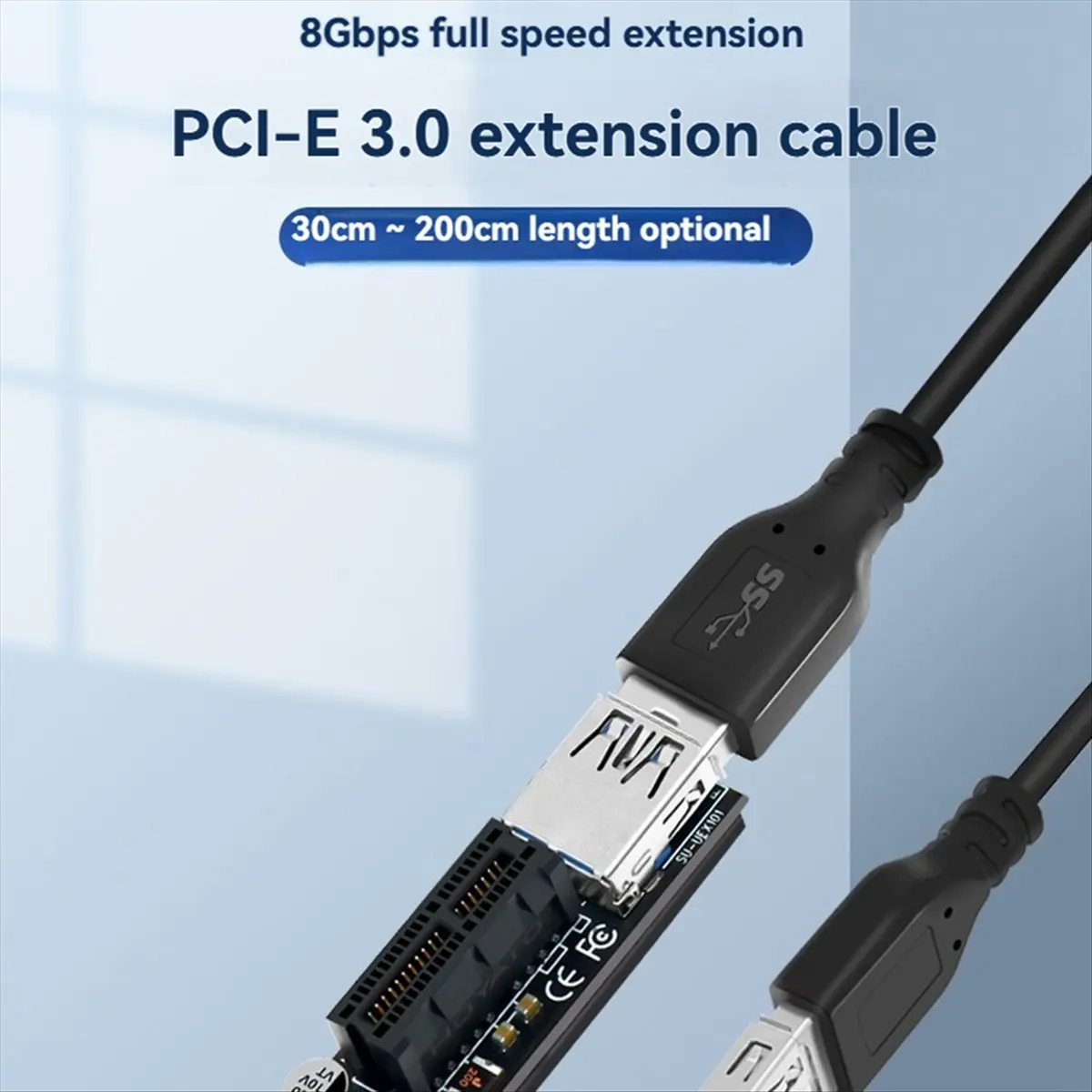 okok  Add on Card PCI-E Riser PCIE PCI-Express X1 to X4 PCI E Riser Card Extend Adapter with 30CM USB Extension Cable