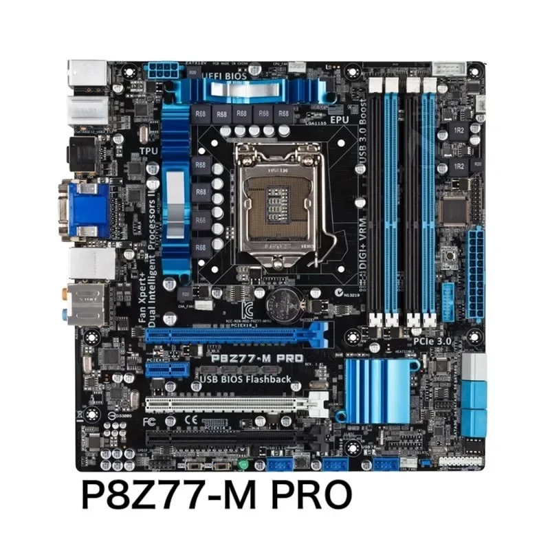 

Материнская плата для ASUS P8Z77-M PRO DVI VGA HDMI LGA 11555 DDR3 Z77 P8Z77, материнская плата, 100% протестирована, ОК, полностью работает, бесплатная доставка