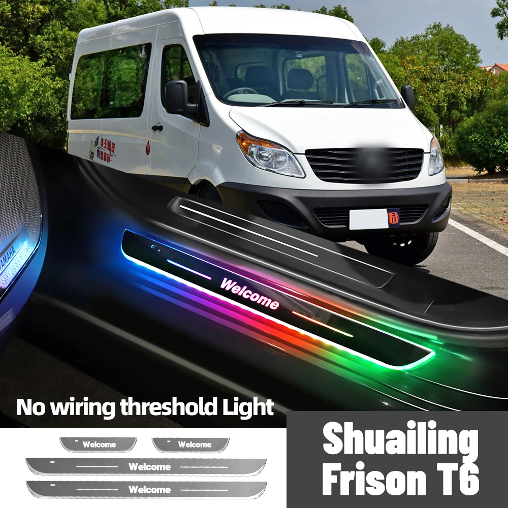 

For JAC Shuailing Frison T6 2015-2023 2021 2022 Car Door Sill Light Customized Logo LED Welcome Threshold Pedal Lamp Accessories