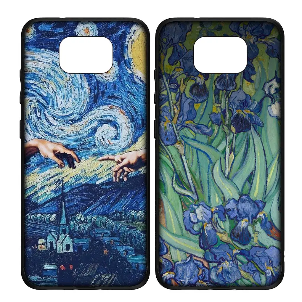 غطاء هاتف ليلي مرصع بالنجم ، شاحنة ، عباد الشمس ، لوحة جوخ ، حافظة ناعمة لـ Xiaomi Redmi Note 13 ، 13C ، A3 ، A3X ، Mi POCO F6 ، F5 ، X3 Pro ، 5G ، 4G #5