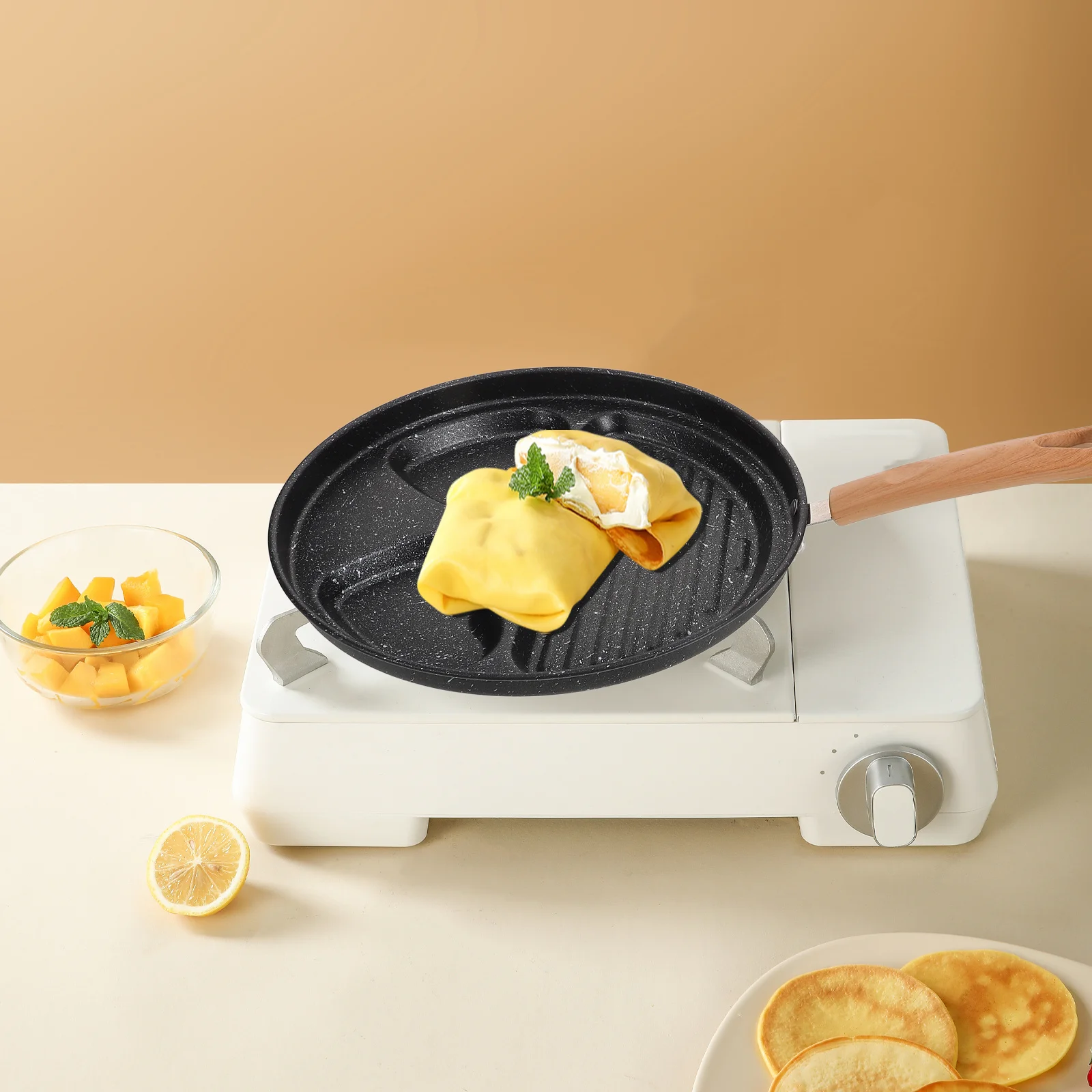

Egg Burger Pan Nonstick Frying Pan for Breakfast Eggs Pancakes Burgers Even Heat Distribution Anti-Scald Handle Kitchen Cookware