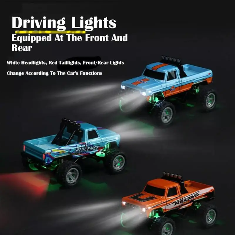 1:64 Speed Mini Off-Road Remote Control Car Alloy Cool Lighting Shock Absorption Children's Desktop Competition Toy Small Gift