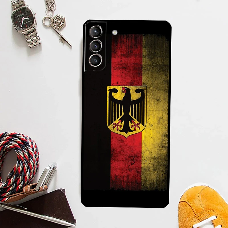 Germany Flag Emblem Case For Samsung Galaxy S24 Ultra S23 S22 S21 S20 Plus Note 10 Note 20 S9 S10 S21 FE Cover