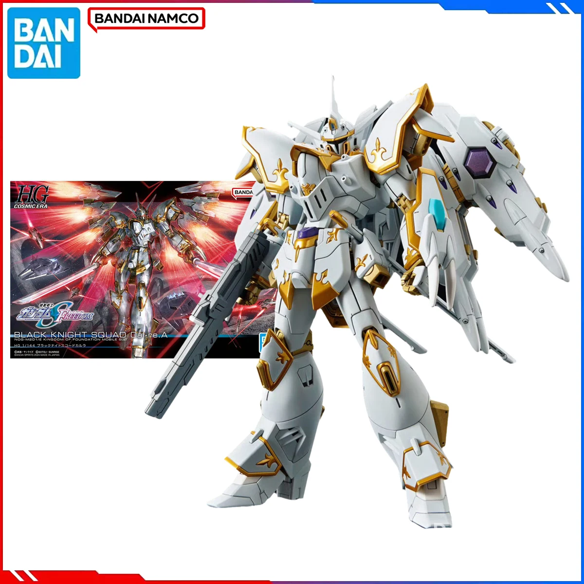 

Genuine Bandai Gundam Model Kits Original Ca-re.A.A HGUC 1/144 Anime Figure Black Knight Squad Action Model Toys Gift for Kids