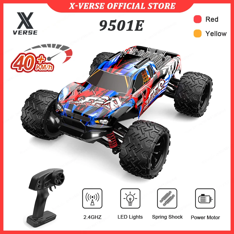 1:16 4WD Dual Motor RC Car 40Km/H High Speed 2.4G Off Road 4x4 Remote Control Car with LED Lights RC Toys 9500E 9501E