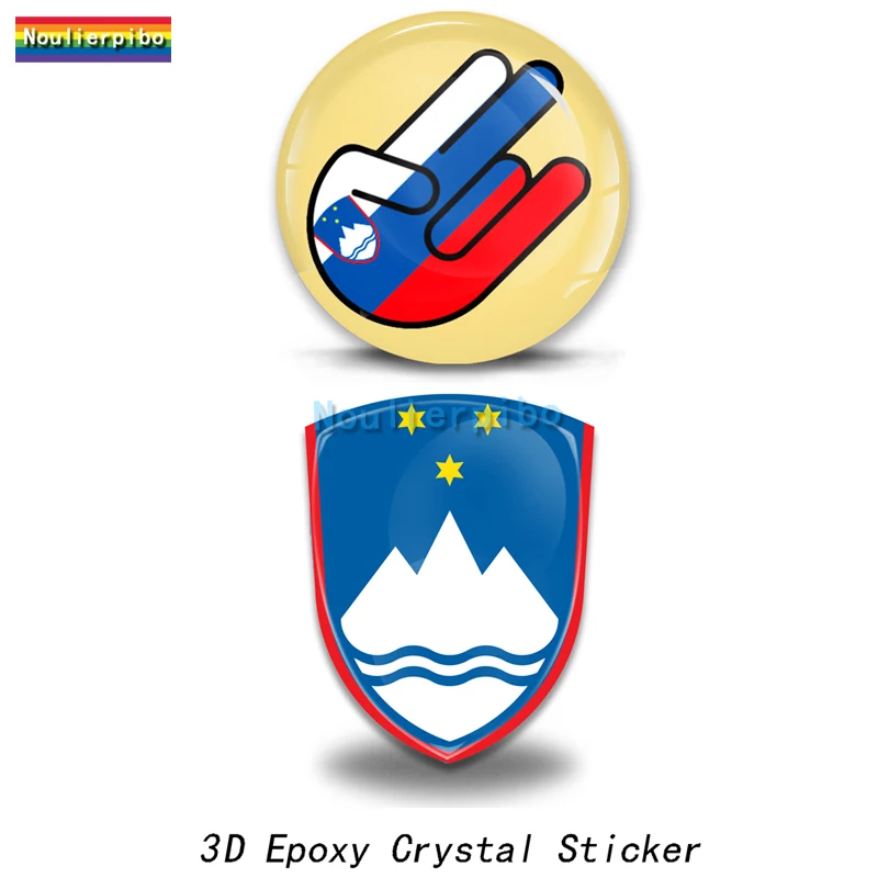 3D Epoxy Slovenia Flag National Emblem Dome Car Sticker Vinyl Decal for Car Motorcycle Laptop Mobile Phone Trolley Case