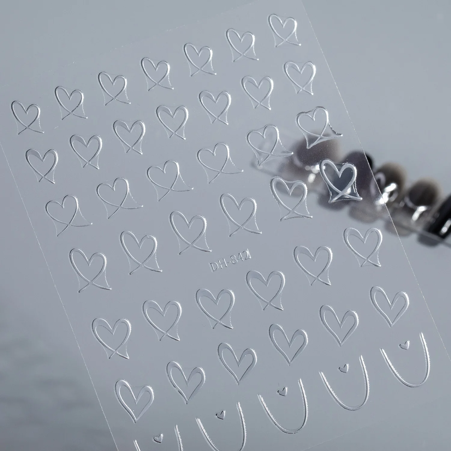 3 pezzi 3D cuore cavo nail art charms adesivi Kawaii amore decorazioni per unghie decalcomanie autoadesive manicure cursore accessori fai da te