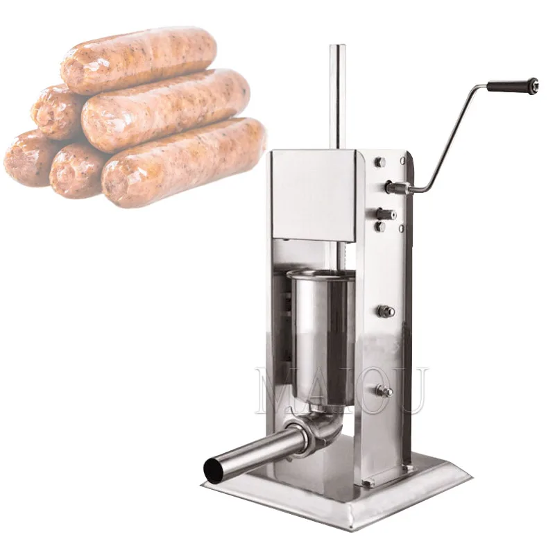 Sausage Stuffer Stainless Steel Making Sausage Machine Commercial Grade With 4 Filling Funnel For Home