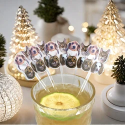 50 Personalized Wedding Cocktail Stirrers Table Decor Acrylic Party Drink Stirrers Birthday Custom Dog Cat Photo Drink Stirrer
