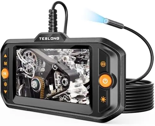 

Teslong 16.5FT Waterproof Endoscope Camera for Automotive, Wall & Vent Inspection – Snake Borescope with LED Light
