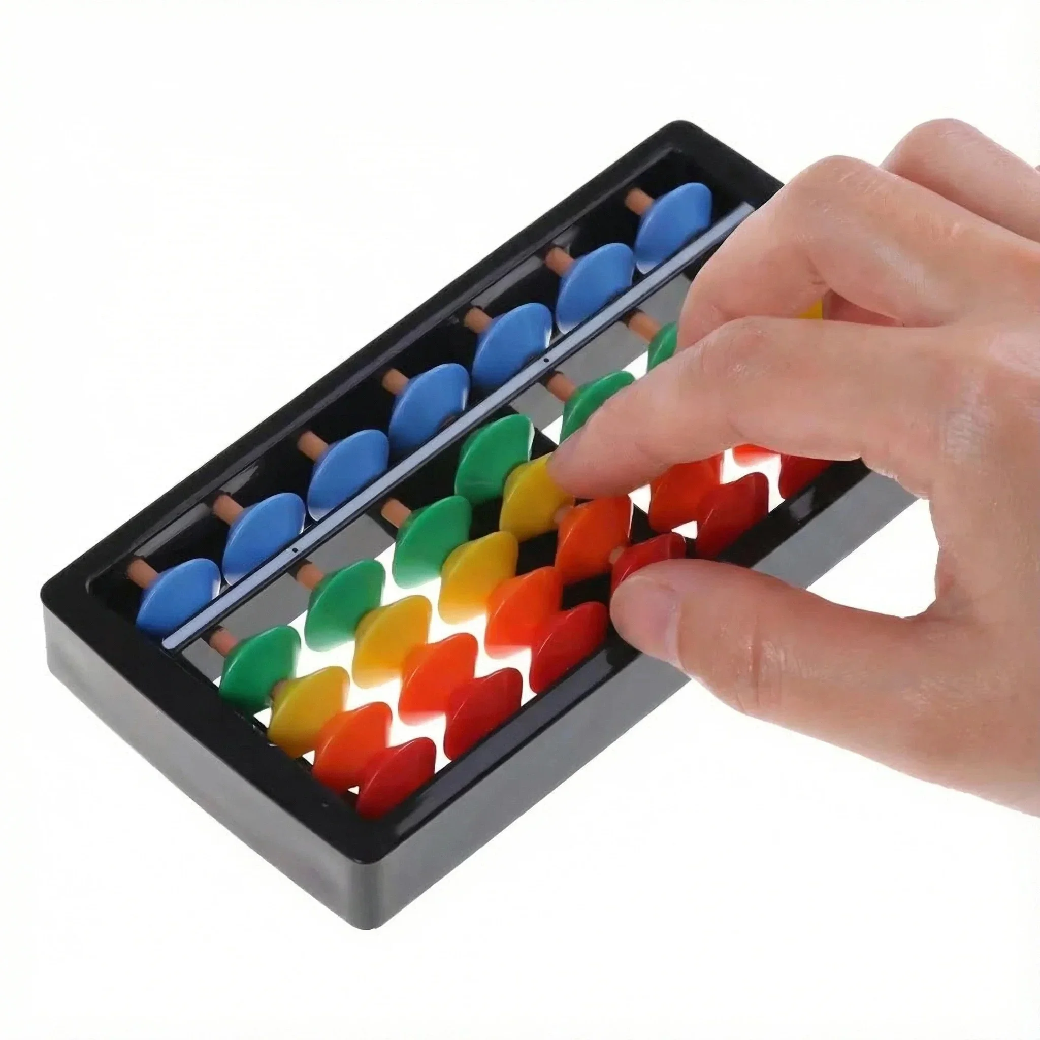 Ábaco de plástico Montessori para matemáticas, herramienta de cálculo Soroban de 7 dígitos con cuentas coloridas, juguetes educativos para niños, 1 ud.
