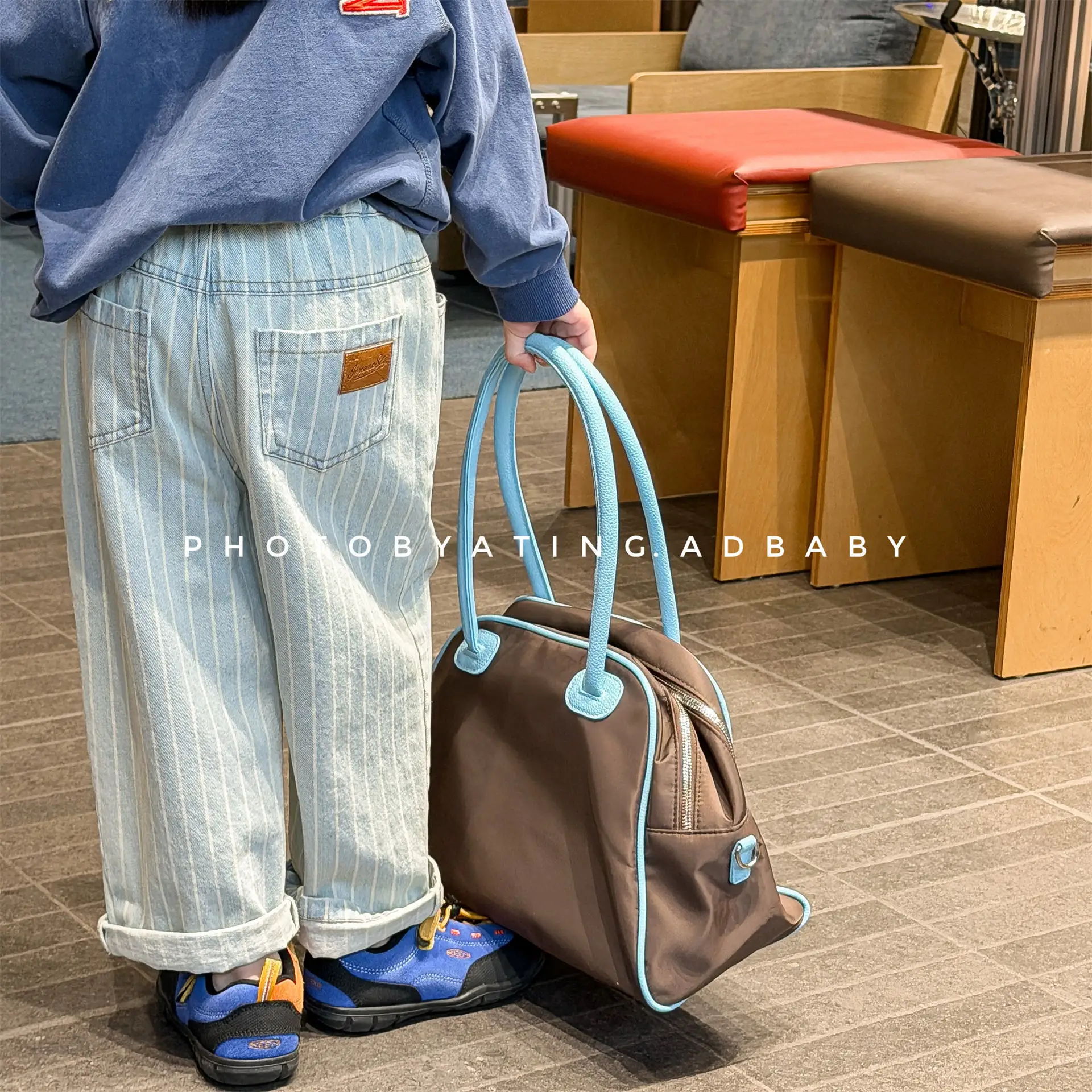 2026 Spring New Girls Striped Jeans Children Loose Harem Pants Baby Boys Denim Trousers Kids Casual Pants Toddler Clothes