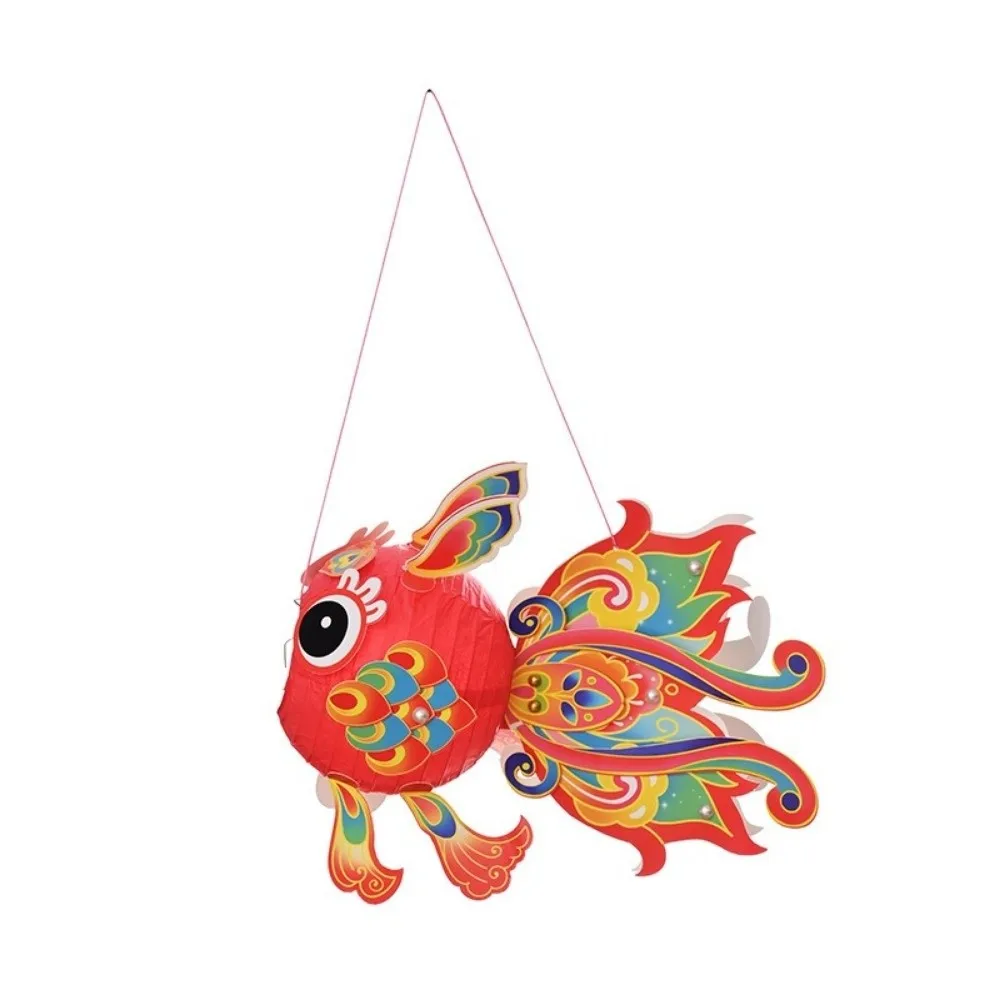 يدوية الصنع فانوس السمكة الذهبية DIY المواد حقيبة متوهجة مهرجان الخريف منتصف فانوس بركاتات حسن الحظ