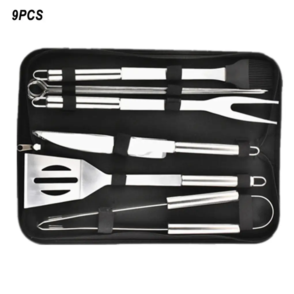 Stainless Steel BBQ Tools Set 3/5/7/9/16/18/20Pcs Barbecue Grilling Utensil for Outdoor Camping Cooking Tools Kit BBQ Utensils