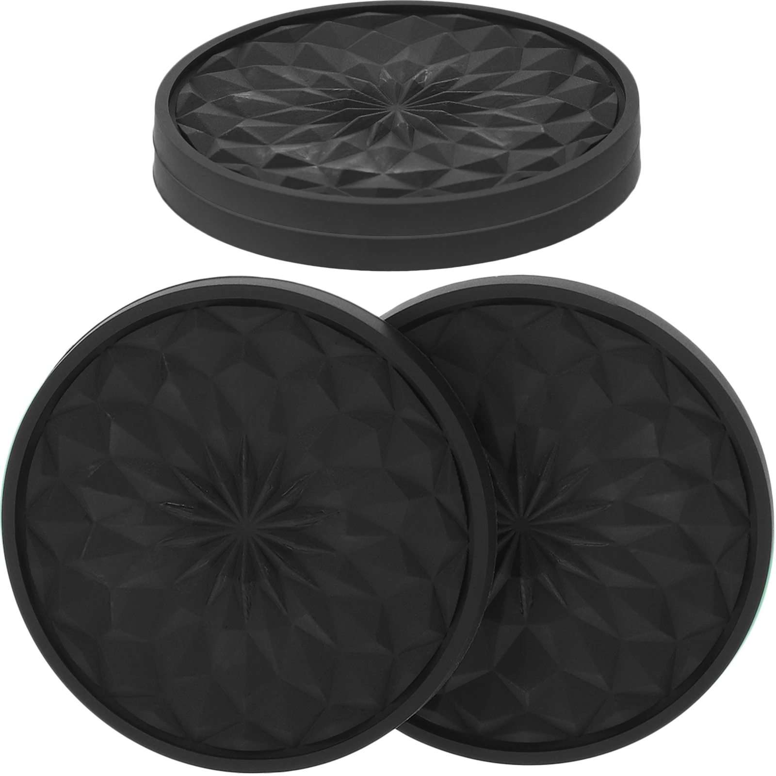 

4pcs Car Coasters Pvc Non-Slip Heat-Resistant Round Coasters For Vehicle Cup Holders Automotive Accessories Car Interior