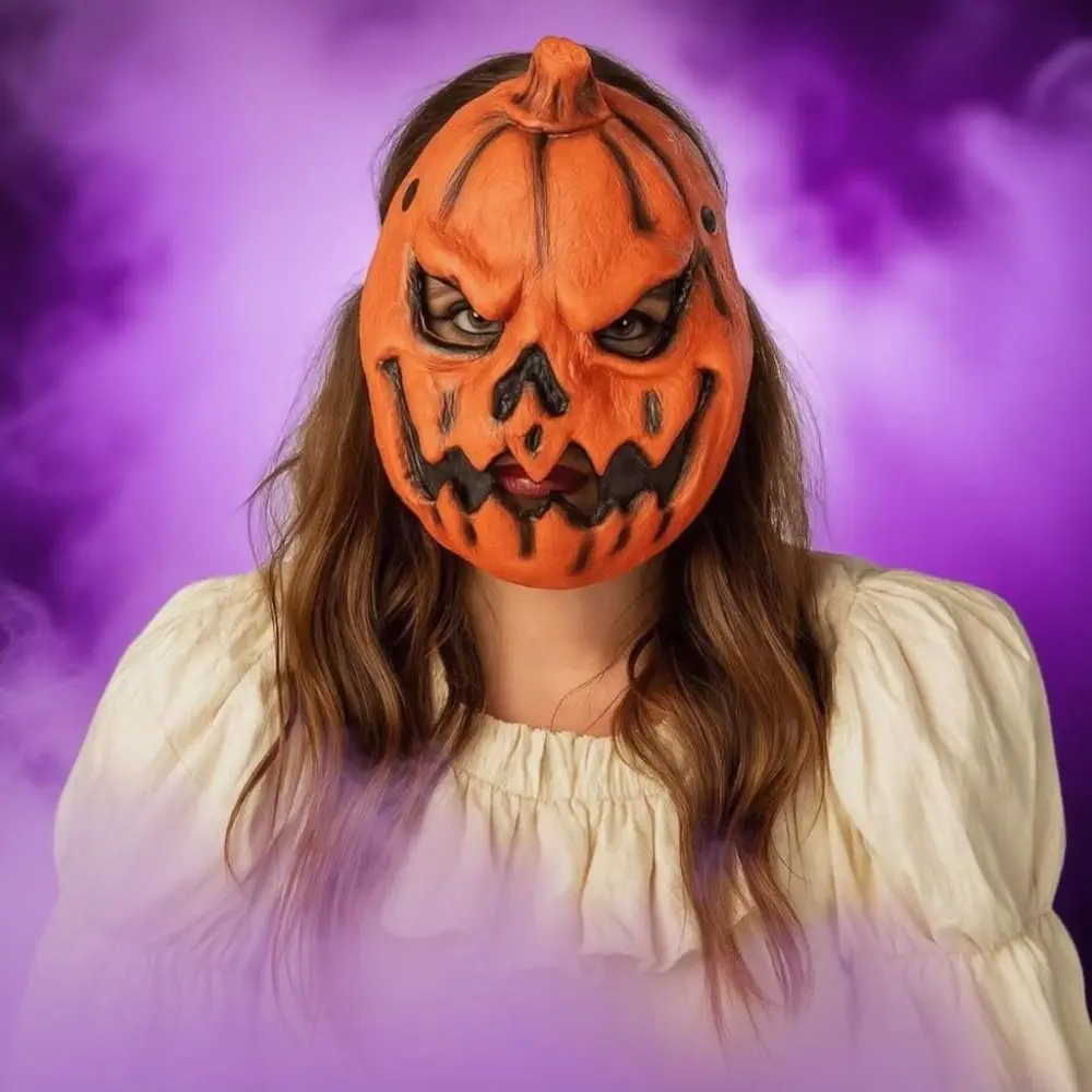 

3D Pumpkin Halloween Mask Creativity Realistic Halloween Cosplay Mask Elastic Strapy Breathable Masquerade Party Mask