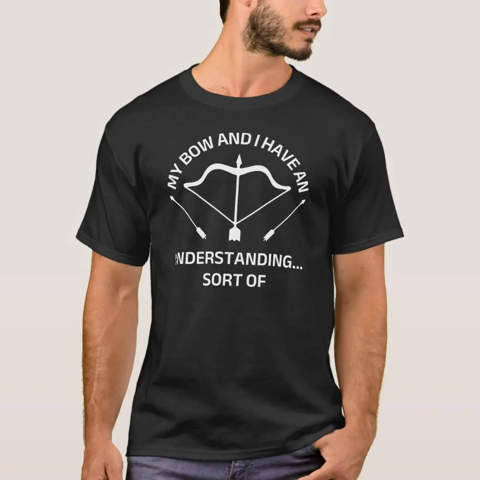 My Bow and I Have an Understanding Funny Archery T Shirt vintage Washed homme Comfortable Top For Everyday Wear Slightly Casual