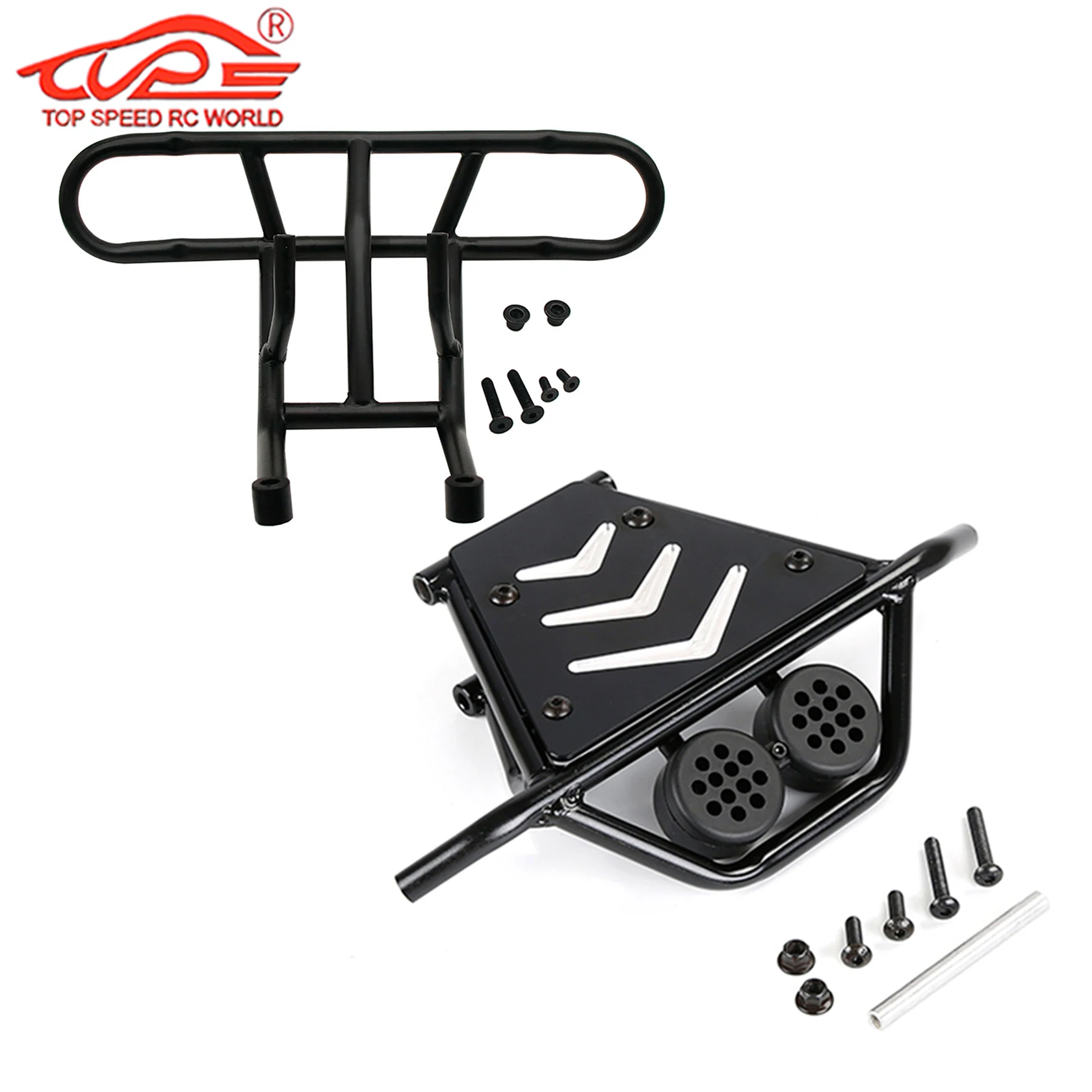 Metal Rear Bracket or Front Guard Bumper with LED Light Cover for 1/5 ROVAN HPI Kingmotor Baja 5T 5SC Truck Parts