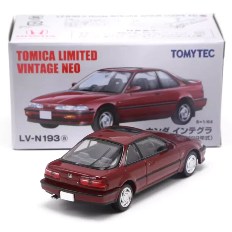 TOMYTEC TLV LV-N193a نموذج سيارة مصنوع من خليط معدني بمقياس 1/64، Integra XSi (أحمر) النسخة اليابانية 1989 #3