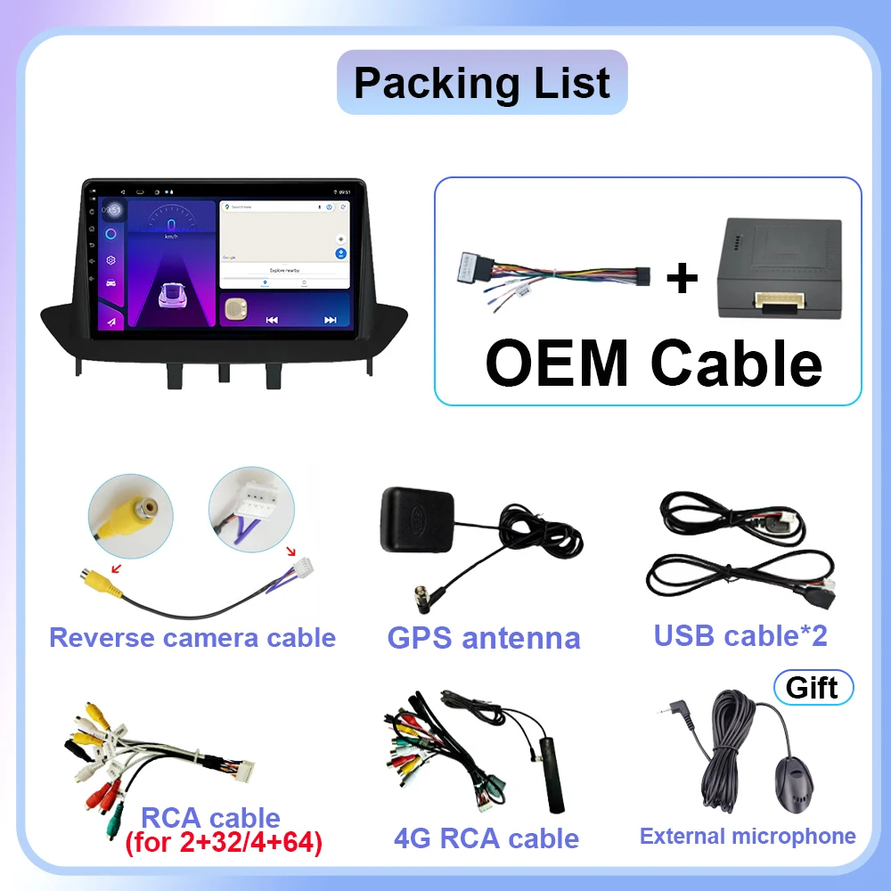 GPS Multimedia Player wifi+4G BT For Renault Megane 3 Fluence Samsung SM3 2008 - 2014  Android 14 Carplay Car Radio Navigation