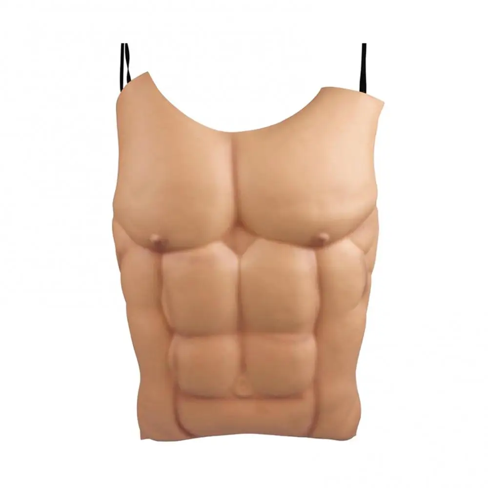 50*43cm Fake Chest Muscle EVA Men Fake Skin Chest Muscle Belly Costume Cosplay Props Crossdresser Halloween Party Decoration