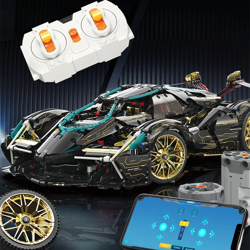 Nuovo 1:8 High-Tech MOC MY88001C 2472 Pz Con Motore Super Racing Sport V12 Modello di Auto Building Blocks Giocattoli Dei Mattoni Regali di Natale