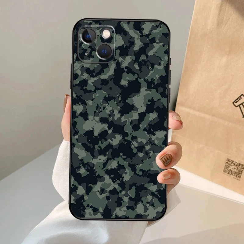 US ARMY Digital Camouflage Case For iPhone 16 15 14 13 12 11 Pro Max XS XR X Plus 12 13 Mini Bumper Back Cover