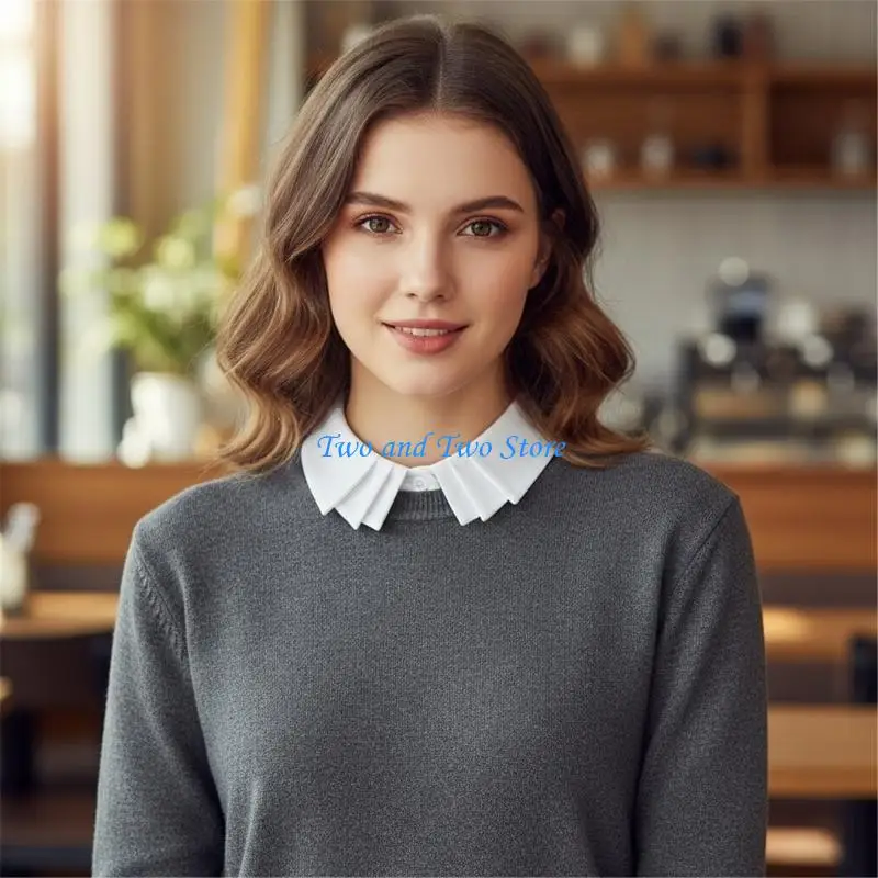 HX6F Fashionable False Collar Decorative Collar Comfortable Neckpiece Half Shirt For Formal Event And Casual Outfit