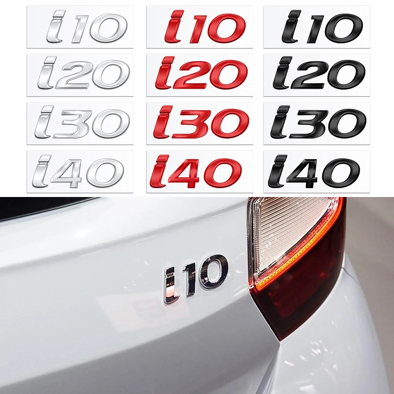 Car Emblem 3D Metal Logo Body Decals Sticker Rear Tail Trunk Boot Mark Letter Badge I10 I20 I30 I40 N N LINE Styling Accessories