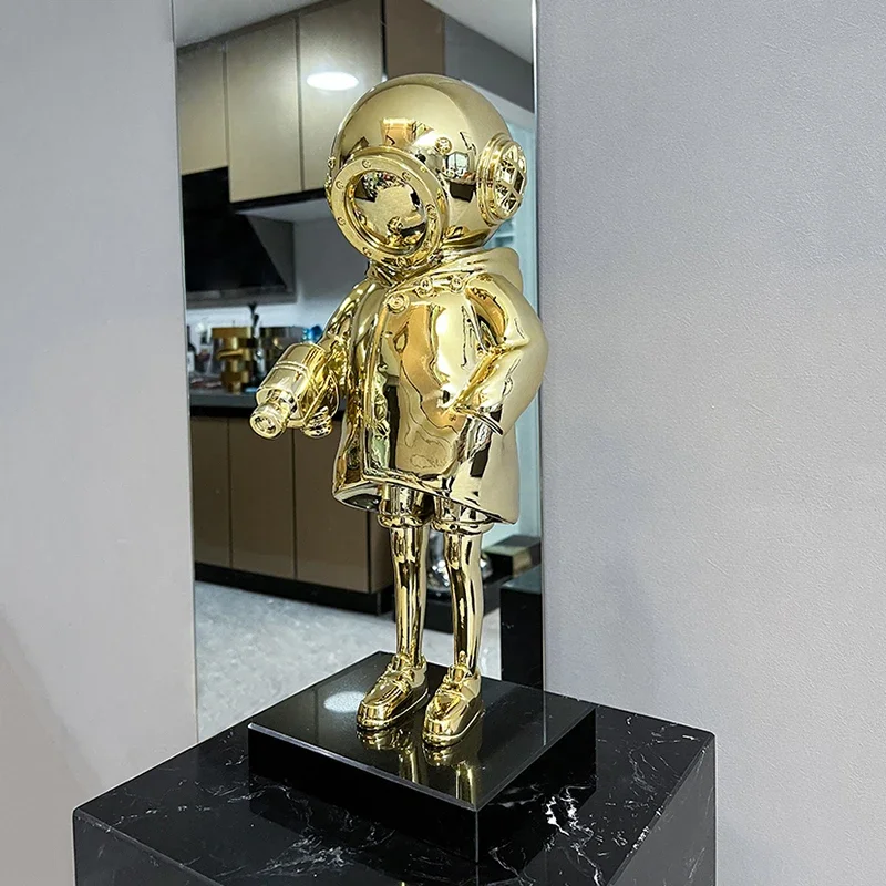 o*-Abstract Explorer Character Statue, Nordic Room Decor, Astronaut Sculpture Crafts, Home Decorative Figures,