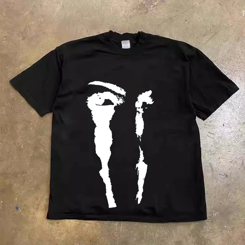 American eyes and face cotton short-sleeved T-shirts for men and women couples