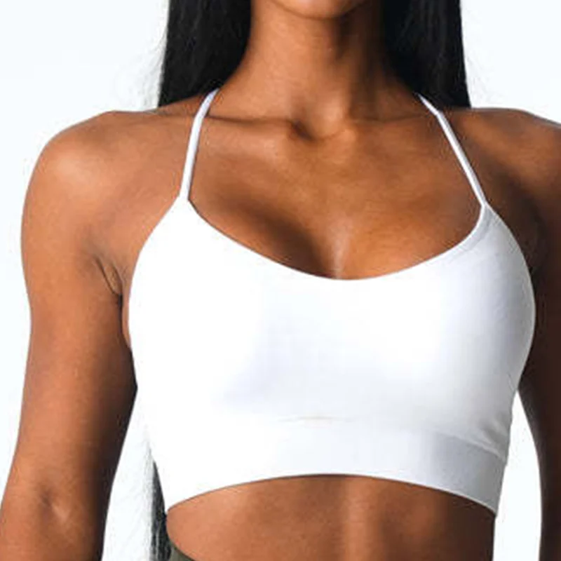 Open Back Wireless Crop Top Cross Breathable Yoga Bra Seamless Sport Bras Women Gym Shockproof Bra Fitness Running Underwear